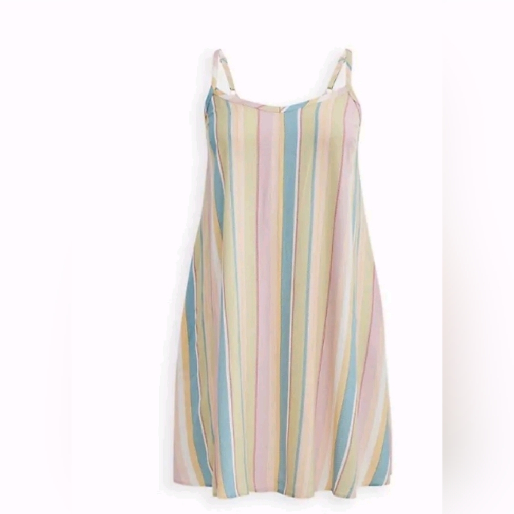 Womens Torrid Multicolored Stripe Challis Trapeze Dress